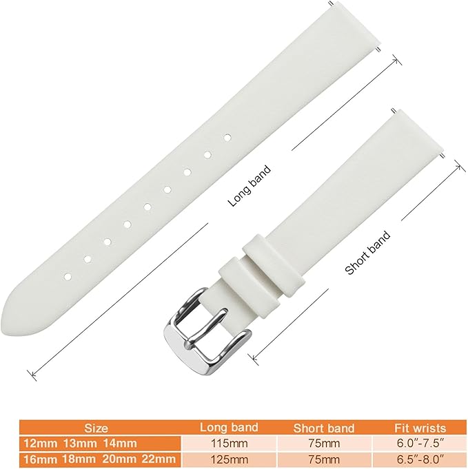 ANNEFIT Watch Bands for Men Women, Top Grain Leather Watch Strap with Quick Release, Band Width 12mm 13mm 14mm 16mm 18mm 20mm 22mm