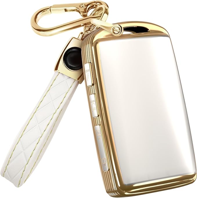 Lucrum Compatible with Mazda Key Fob Cover & Leather Keychain - TPU Case for 3, 6, CX-5 CX-9 CX-30 CX-50 CX-70 (2019-2025)