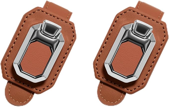 2PCS Sunglass Holder for Car Visor, Faux Leather Eyeglass Holder Clip for Car Sun Visor Organizer, Universal One Handed Operation Sun Glass Hanger, Car Interior Accessories for Women Man