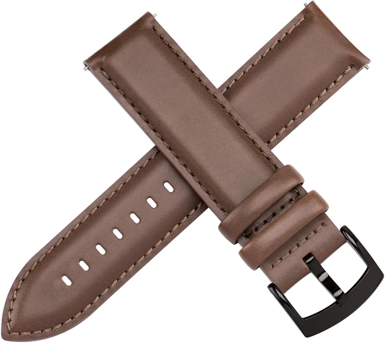 OTTOODY Leather Watch Bands Quick Release, Elegant Top Grain Leather Watch Straps for Men & Women, Choice of Color & Width - 18mm, 19mm, 20mm, 21mm or 22mm Wristbands Bracelet for Watch & Smartwatch