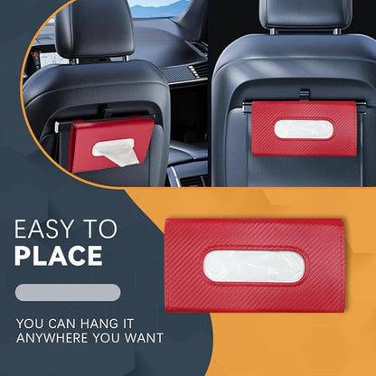 ASUBHA Car Tissue Holder, Sun Visor Organizer, Rectangular Sun Visor Napkin, Visor Accessories Car Napkin Holder Universal for Cars, SUVs, Trucks (red)