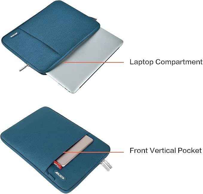 MOSISO Laptop Case 13 inch, Laptop Sleeve Compatible with MacBook Neo/Air/Pro 13 inch with A18/M5/M4/M3/M2/M1 Chip 2026-2016, Polyester Vertical Computer Sleeve Bag with Pocket, Deep Teal