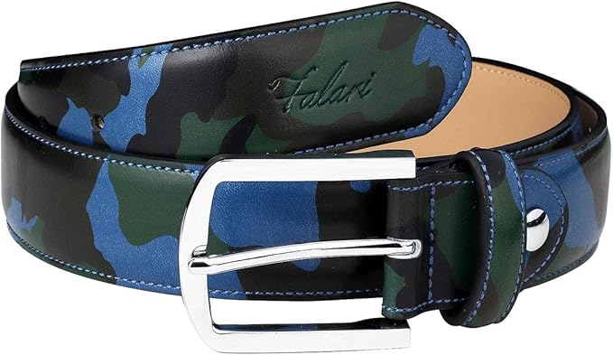 Falari Men Genuine Leather Casual Dress Belt With Single Prong Buckle, Classic Style Belt