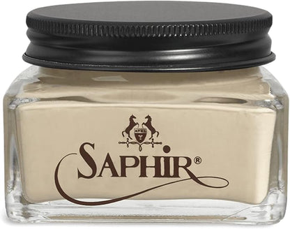 Saphir Medaille d'Or Pommadier Cream 75ml – Natural Cream Leather Shoe Polish, Leather Conditioner for Boots, Handbags