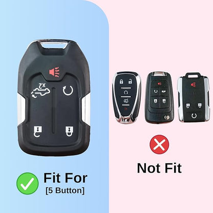for GMC Key Fob Cover - TPU Key Shell Case Protector Compatible with Chevy Silverado and GMC Sierra 1500 2500HD 3500HD 5 Buttons Smart Remote Key, Purple