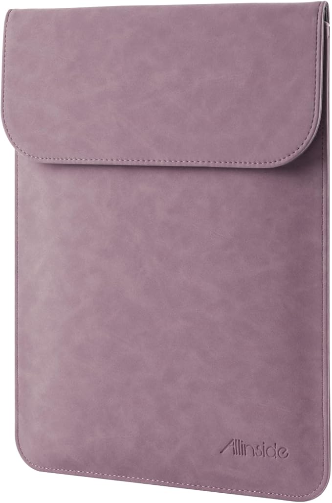 Allinside 13 inch Laptop Sleeve Case for MacBook Neo A18 Pro/MacBook Air 13 2018-2026/MacBook Pro 13 2016-2022, Waterproof PU Suede Leather Laptop Sleeve Bag Protective Vertical Case Cover, Purple