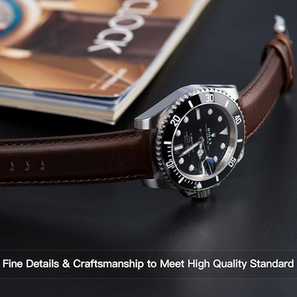 OTTOODY Leather Watch Bands Quick Release, Elegant Top Grain Leather Watch Straps for Men & Women, Choice of Color & Width - 18mm, 19mm, 20mm, 21mm or 22mm Wristbands Bracelet for Watch & Smartwatch
