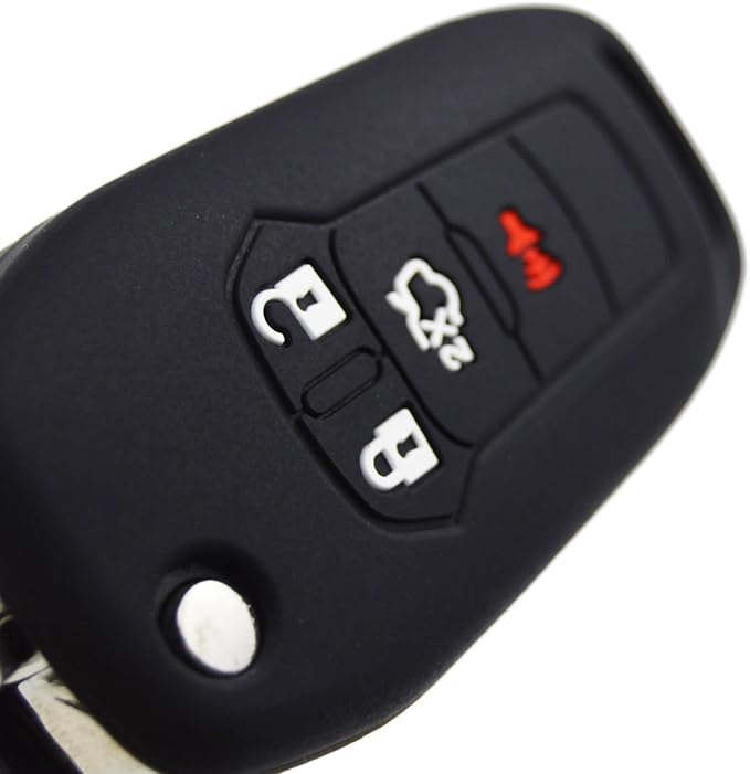 Silicone Rubber Key Fob Cover Protector for Ford Fusion Explorer (Flip Key) N5F-A08TAA 164-R7986 5924003 4 Button Remote Control