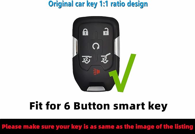 REPROTECTING Silicone Rubber Key Fob Cover Compatible with 2014-2021 Chevrolet Suburban Tahoe GMC Yukon Yukon XL HYQ1AA