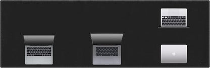 Cacoy Leather Desk Mat, 70.8"x24" Extended Mega Size Professional Computer Desk Pad for Full Desk, Super Large XXXL Desktop Cover Protector for Home and Office, Waterproof Leather Desk Blotter (Black)