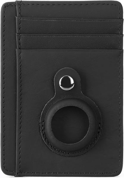Slim Minimalist Wallet PU Genuine Leather Carbon Fiber RFID Blocking Front Pocket Wallet for Men Women Lightweight Credit Card Holder