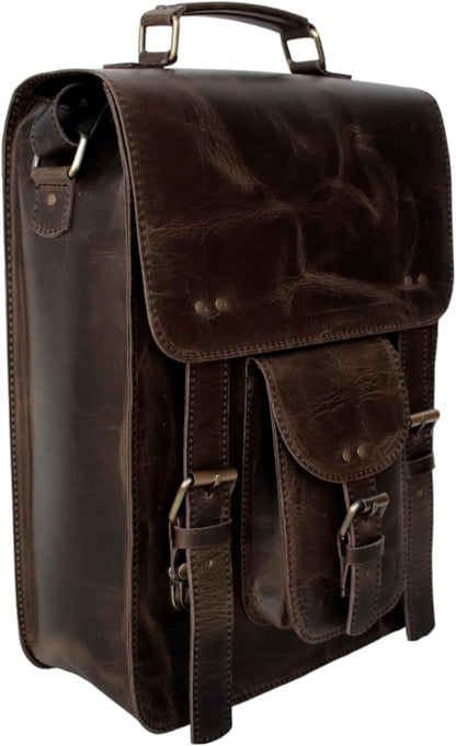 jaald Genuine Leather Messenger Bag Vintage Laptop Crossbody Bag Satchel Man Purse Shoulder Bag for man woman office bag