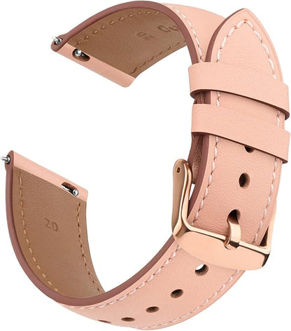 Vancle Quick Release Genuine Leather Watch Band 20mm 22mm Watch Strap, Top Grain Leather Watch bands for Men Women