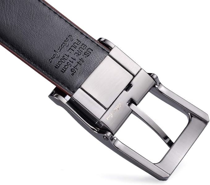 Belts for Men Reversible Leather 1.25” Waist Strap Fashion Dress Buckle Beltox