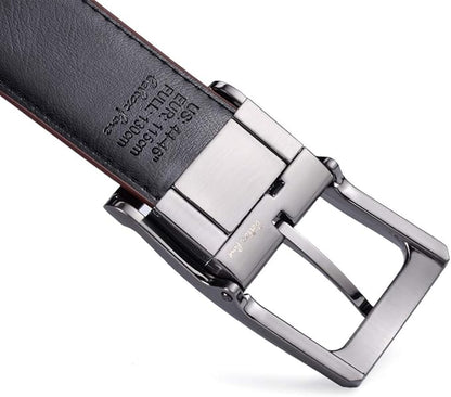 Belts for Men Reversible Leather 1.25” Waist Strap Fashion Dress Buckle Beltox