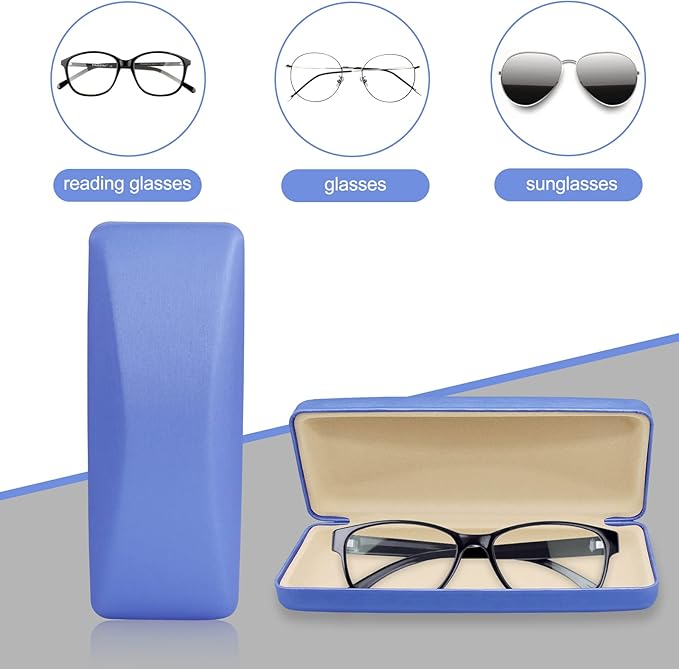 SMARTTOP Hard Shell Eyeglass Case- Glass Case With Cleaning Cloth, Glasses Case hard shell for men women