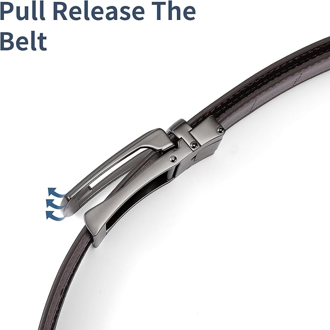SENDEFN Men's Leather Dress Casual Belt 1 3/8" Automatic Adjustable Click Buckle Belts with Gift Box