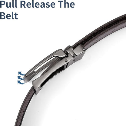 SENDEFN Men's Leather Dress Casual Belt 1 3/8" Automatic Adjustable Click Buckle Belts with Gift Box