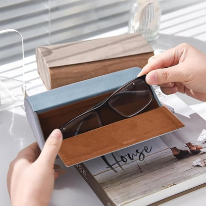 Philley Dual Glasses Case 2-in-1 PU Leather Hard Shell Double Eyeglasses case for Women & Men