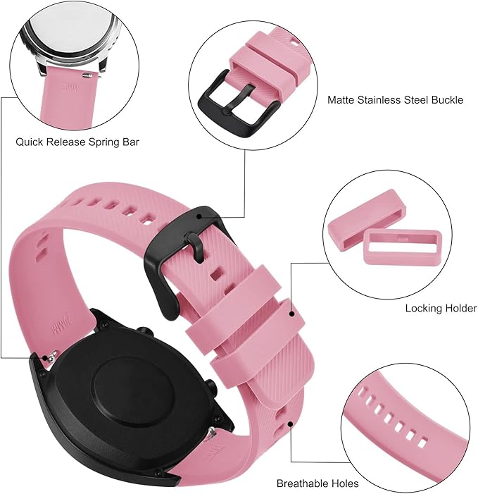 BISONSTRAP Watch Strap 18mm 19mm 20mm 21mm 22mm, Quick Release Silicone Watch Bands for Men Women