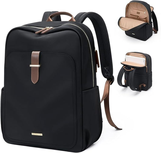 Laptop Backpack for Women,Casual Work Business Backpacks Purse Carry on Travel Backpack,17.3 Inch,Black