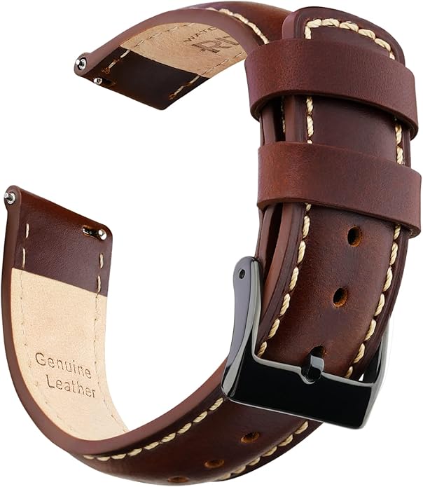 Ritche Christmas Gift Quick Release Leather Watch Bands Genuine Watch Straps for Men Women Top Grain Leather Watch Strap, White Elephant Gifts, Stocking Stuffers for Men, Father's Day gifts