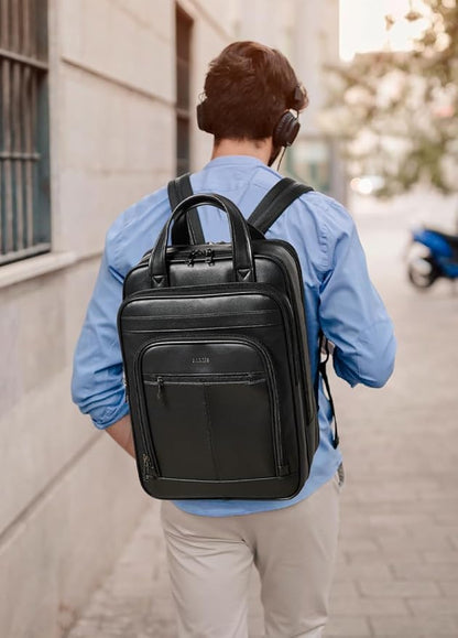 Shrrie 15.6" Laptop Backpack,Business Work Backpack Briefcase,Durable Computer Backpack for Office,Travel,College,Two-tone Black