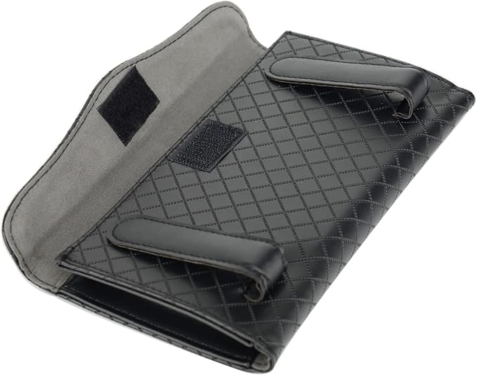 Car Tissue Refill Holder, Tissue Holder for Car, Black PU Leather Car Sun Visor Tissue Paper Storage Box Holder Cases, Hanging Tissue Clip, Car Napkin Holder