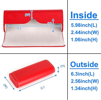 RayLove Glasses Case Hard Shell, Travel Sunglasses Case, Leather Hard Eyeglass Case for Women, Reading Glasses Case for Men