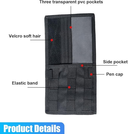 ZIMISI Molle Car Visor Organizer, Tactical Sun Visor Panel Organizer with Elastic Strap, Nylon Sunshade Storage Pouch with Magic Strap for Pen Card Sunglass, Fits for Car, SUV, Truck (Black)