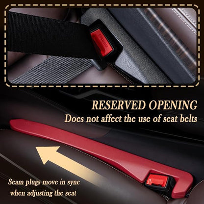 2PCS Car Seat Gap Filler - Elastic Car Seat Gap Filler Organizer Universal for Car Truck Suv Between Seat and Console - Prevent Items from Droping - Add Style to Your Car Accessories (Red/2pcs)