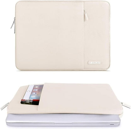 MOSISO Laptop Case 16 inch, 15-15.6 inch Laptop Sleeve Compatible with MacBook Pro 16 M5 M4 M3 M2 M1, HP Acer Dell Lenovo ASUS, Polyester Vertical Computer Sleeve Bag with Pocket, Sand