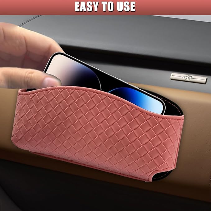 Sunglasses Holder for Car Visor, Leather Auto Glasses Storage Case, Car Sun Visor Eyeglasses Holder Protective Box, Universal Automotive Interior Accessories for Man Women (Red)