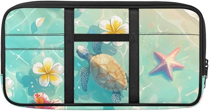 Summer Car Sun Visor Organizer Tactical Sunvisor Organizers with Zipper Storage Pouch Universal Accessories for Truck SUV,Summer Sea Turtle