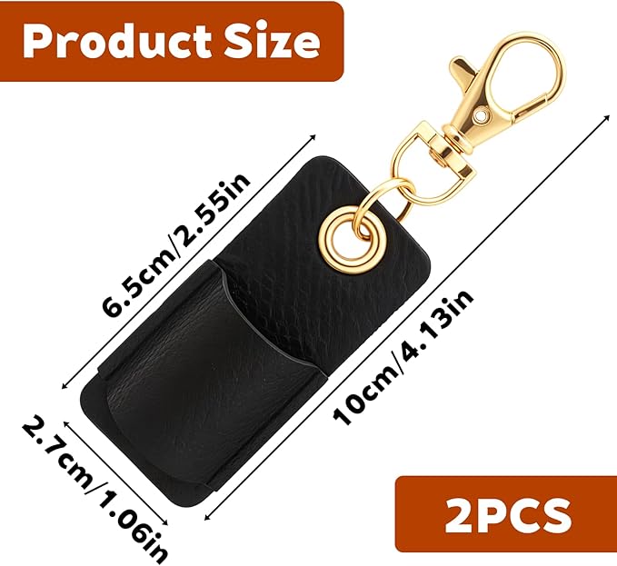 2 Pieces Pen Holder for Lanyard Leather Anti-Lost Lanyard Pen Clip Keychain Portable Neck Pens Holder for Office Nurse Clipboard Badge