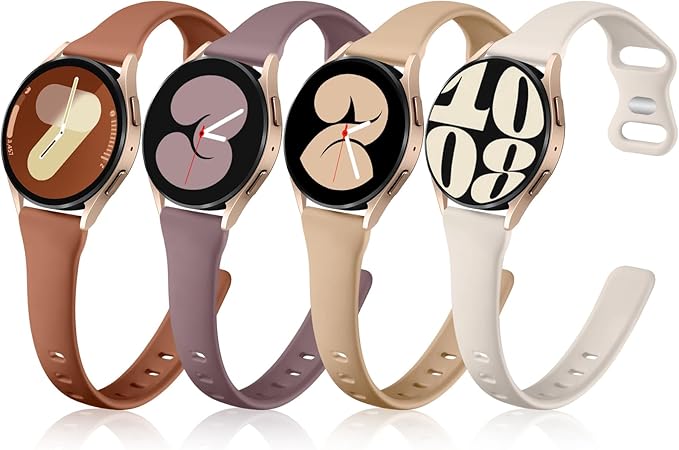 GEAK Slim Strap Compatible with Galaxy Watch 7/Galaxy Watch 6 /Galaxy Watch 5 Band/ 5 Pro/Watch 4 6 Classic/Watch 3/Active 2, 20mm Soft Silicone Strap for Galaxy Watch Band Women