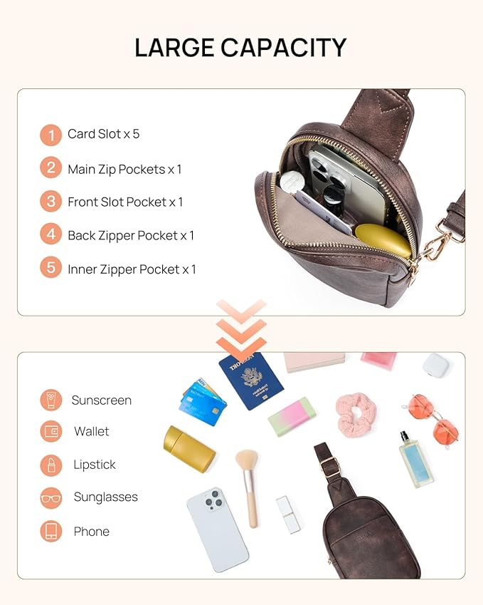 Telena Crossbody Bags for Women Leather Cross Body Sling Bag for Woman Travel