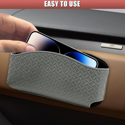 Sunglasses Holder for Car Visor, Leather Auto Glasses Storage Case, Car Sun Visor Eyeglasses Holder Protective Box, Universal Automotive Interior Accessories for Man Women (Grey)