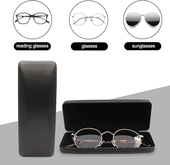 SMARTTOP Hard Shell Eyeglass Case- Glass Case With Cleaning Cloth, Glasses Case hard shell for men women