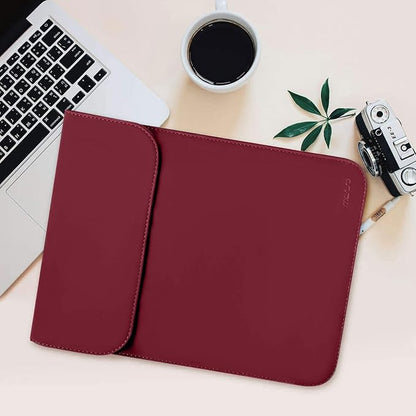 MOSISO Laptop Case 13.3 inch, 13-13.3 inch Laptop Sleeve Compatible with MacBook Neo 13 A18 Pro A3404 /Air 13/Pro 13/Pro 14 M5 M4 M3 M2 M1, Faux Suede Leather Case with Small Bag, Wine Red