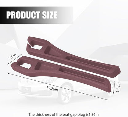 Car Seat Gap Filler, 2PCS Crevice Blocker Stopper Between Vehicle Seat Console, No Drop Automotive Fill Crevice Guard Interior Accessories, Universal for SUV Truck Sedan (Red)