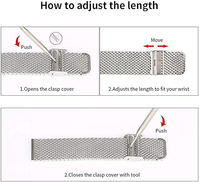 Moran Stainless Steel Mesh Watch Band Quick Release Replacement Strap 18mm 20mm 22mm for Men Women (Black,18mm)