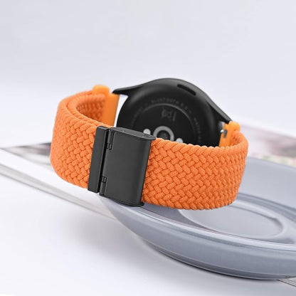 WOCCI 18mm Braided Nylon Watch Band for Men and Women, Quick Release, Black Stainless Steel Buckle (Orange)