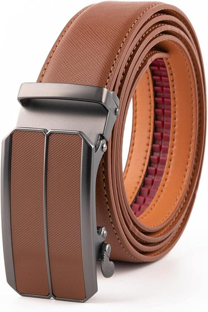 Fabio Valenti Mens Belt,Ratchet Belt Dress with 1 3/8" Genuine Leather with Easier Adjustable Buckle, Trim to Fit