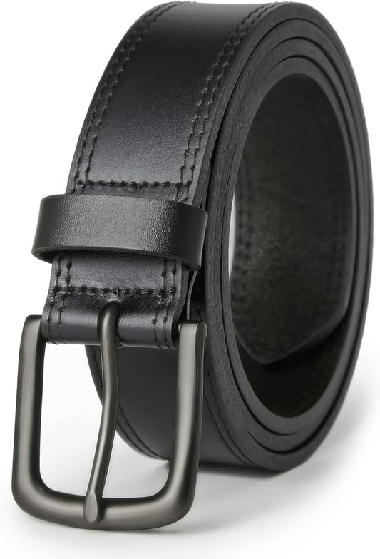 VATAN Men's Full Grain Leather Casual Every Day Jeans Belts, Handmade Men Leather Belt with Gift Box