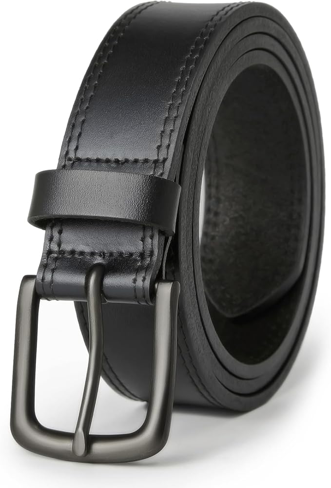 VATAN Men's Full Grain Leather Casual Every Day Jeans Belts, Handmade Men Leather Belt with Gift Box