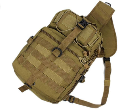 Hebetag Leather Sling Bag Crossbody Backpack for Men Women Travel Outdoor Camping
