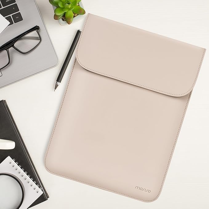 MOSISO Laptop Case 13.3 inch, 13-13.3 inch Laptop Sleeve Compatible with MacBook Neo 13 A18 Pro A3404 /Air 13/Pro 13/Pro 14 M5 M4 M3 M2 M1, Faux Suede Leather Case with Small Bag, Apricot