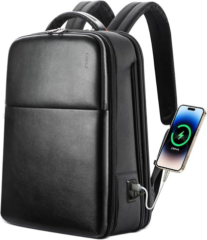 BOPai Laptop Backpack Men for 15.6 inch Business Smart Professional Lightweight Backpack with USB Charging Office Commuter Computer Rucksack Executive Anti Theft Black