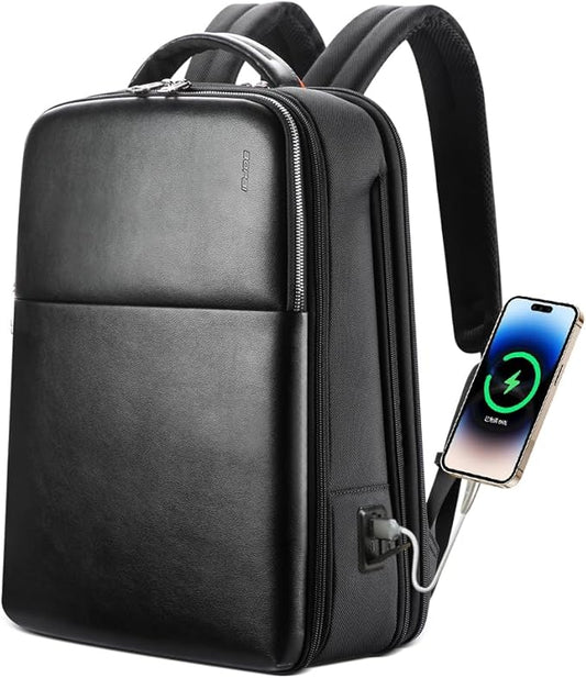 BOPai Laptop Backpack Men for 15.6 inch Business Smart Professional Lightweight Backpack with USB Charging Office Commuter Computer Rucksack Executive Anti Theft Black